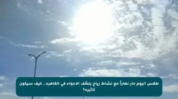 طقس اليوم حار نهاراً مع نشاط رياح يلطّف الأجواء في القاهرة.. كيف سيكون تأثيره؟